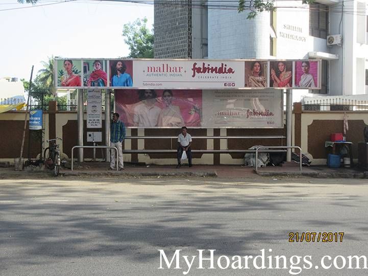 Bus Stop Ads at Bus Queue Shelter Meterological Society in Chennai, Best Hoardings advertising company in Chennai